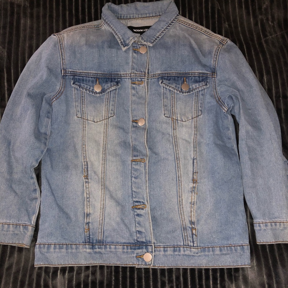 Denim jacket with ruffle details!